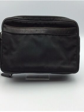 Gucci Black Travel/Toiletry Case Canvas with Leather Trim